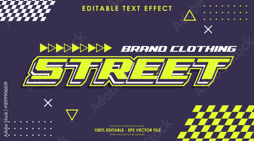 Street Brand Clothing Editable Text Effect with streetware background.