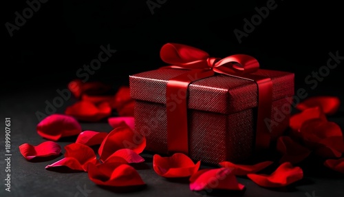 valentine day special  red gift box with red rose