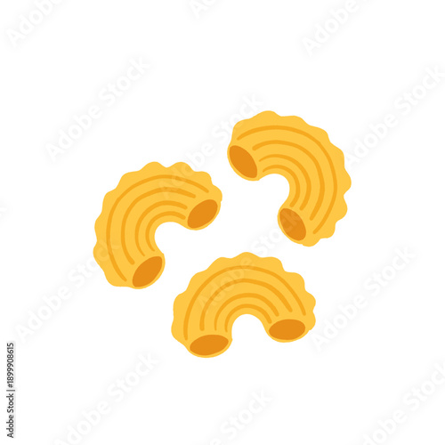 Set of different pasta types. Vector illustration of cute elements in flat cartoon style