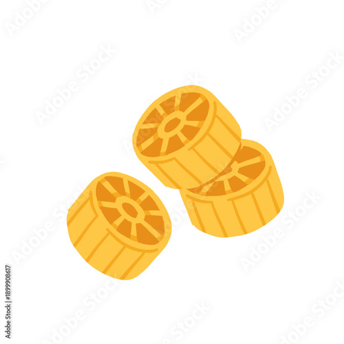 Set of different pasta types. Vector illustration of cute elements in flat cartoon style