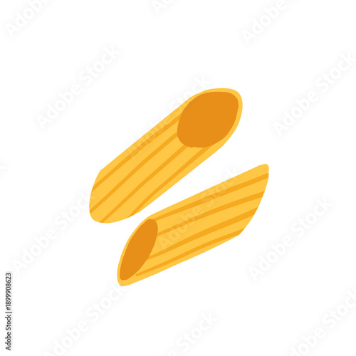 Set of different pasta types. Vector illustration of cute elements in flat cartoon style