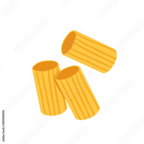 Set of different pasta types. Vector illustration of cute elements in flat cartoon style