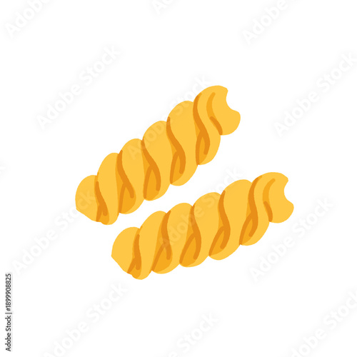 Set of different pasta types. Vector illustration of cute elements in flat cartoon style