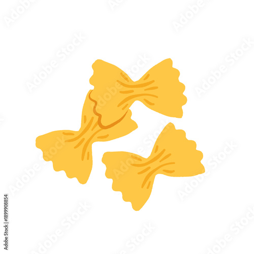 Set of different pasta types. Vector illustration of cute elements in flat cartoon style