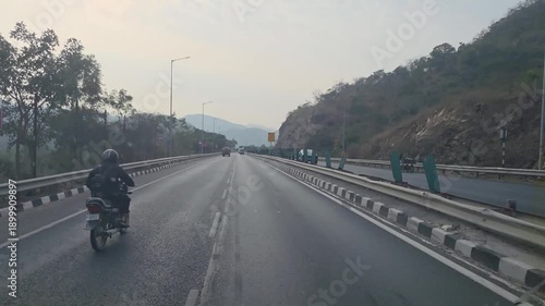 Traffic on highway leading to Udaipur