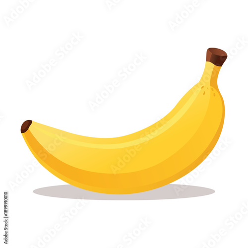 Yellow Banana Fruit Flat Vector Illustration