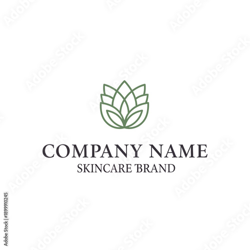 Lotus Flower Logo for Skincare Brand.