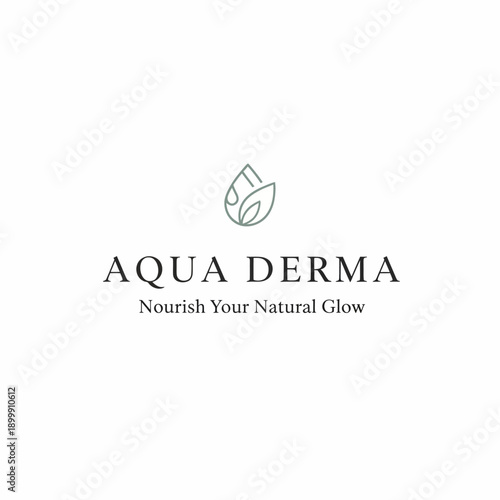 Aqua Derma Logo with Leaf Design.