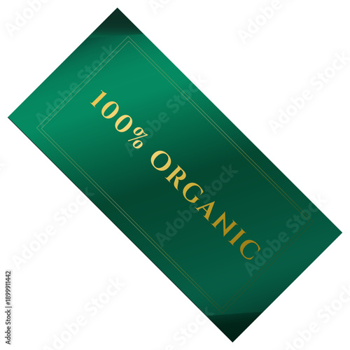 Premium Golden 100% Organic Green Label Badge