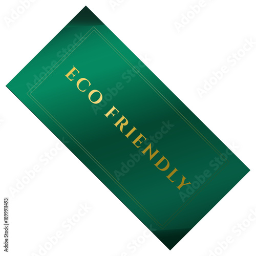 Elegant Eco Friendly Green Gold Product Label Sticker