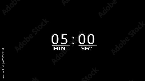 Abstract counting timer animation. Counting timer from 0 to 58 minutes animation.