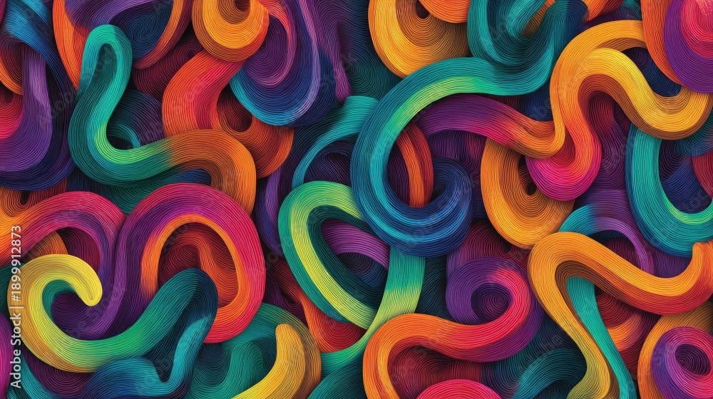 Fototapeta premium Abstract colorful curved shapes design vector background art