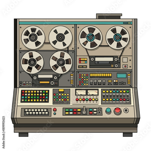 Vintage Sound Mixing Board Console Equipment.