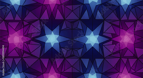Geometric Star Pattern with Triangles and Shapes.