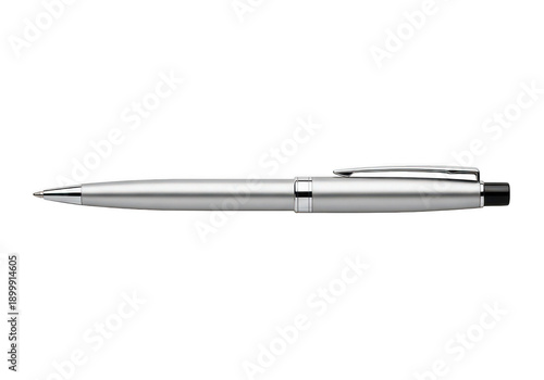 Wallpaper Mural A silver metal ballpoint pen on a white background isolated on transparent background Torontodigital.ca