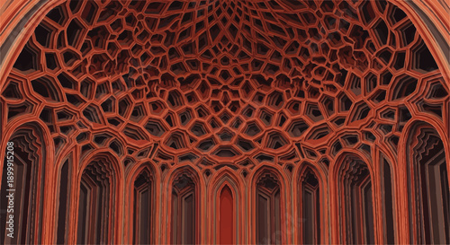 Intricate Islamic Dome Architecture Details.