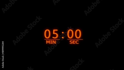 Abstract counting timer animation. Counting timer from 0 to 40 minutes animation.