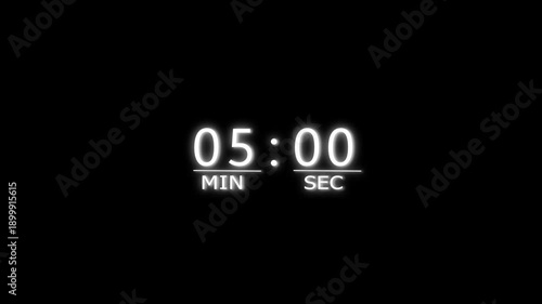 Abstract counting timer animation. Counting timer from 0 to 36 minutes animation.