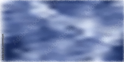 Frosted blurred glass, abstract ice background. Crumpled shiny foil surface. Glitter metal plate. Aqua matte texture. Blue metallic effect. Stained glass film. Vector