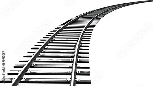 railway railroad track curve transportation travel train route journey perspective silhouette