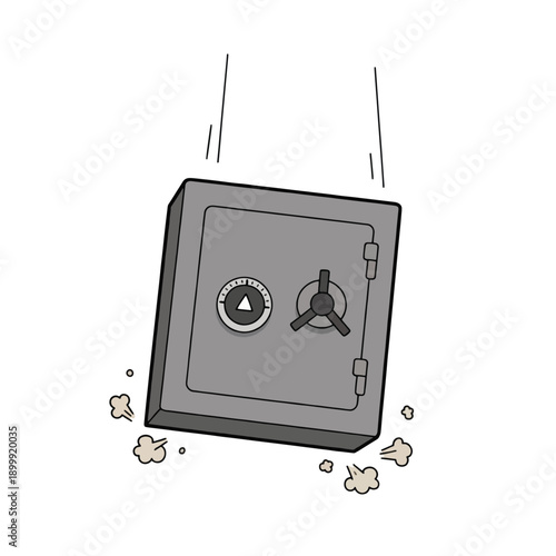 Explosion Damaged Bank Safe Box.