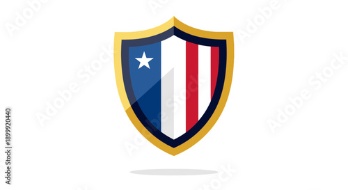 American Shield Logo, USA Flag Emblem, Patriotism Protection Symbol