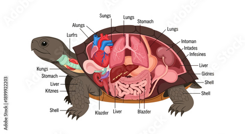 Turtle Anatomy Diagram: Internal Organs and Shell Structure