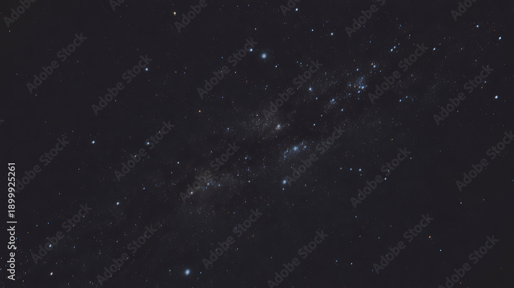 Obraz premium Vast Starry Night Sky with Twinkling Stars and Distant Galaxy Exploration Concept