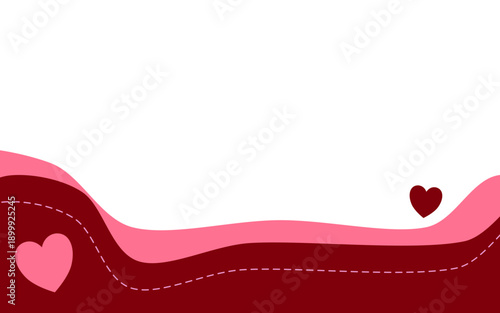 Romantic Layered Heart Frame With Pink and Red Paper Cut Style