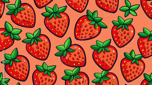 seamless pattern with strawberries