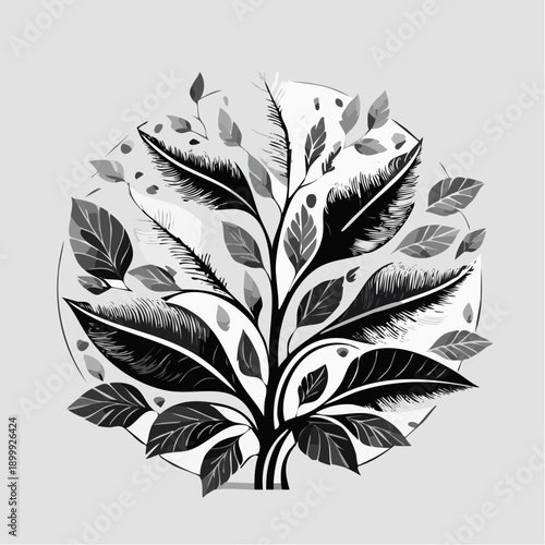 Decorative fresh greens with vibrant foliage against a white background showcasing nature's beauty and simplicity