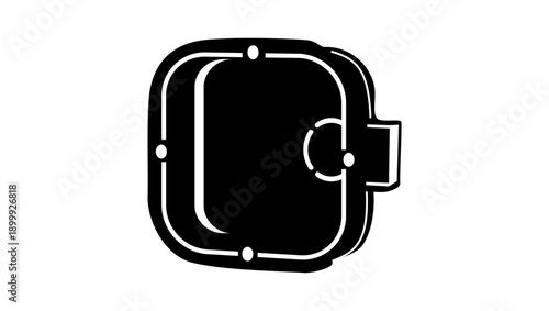 Plastic Electrical cabinet, black isolated silhouette