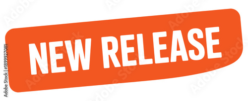 Bright orange banner proclaiming a new release with bold white lettering