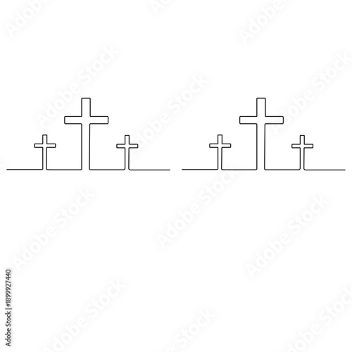 Continuous one line drawing of Christian cross good Friday vector illustration
