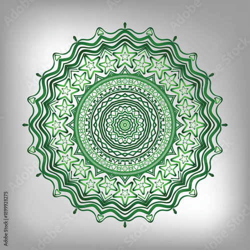 Luxury Green Floral Mandala Design with isolated Background