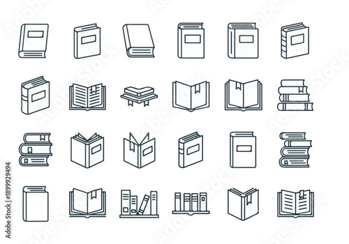 Books Publishing Icons Set Vector Illustration
