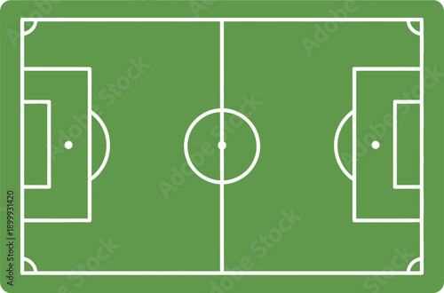 Soccer field with white lines on green grass pitch for football games and sports activities  outdoor recreational space