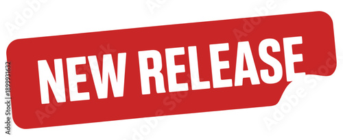 A vibrant red label announces a new release capturing attention immediately