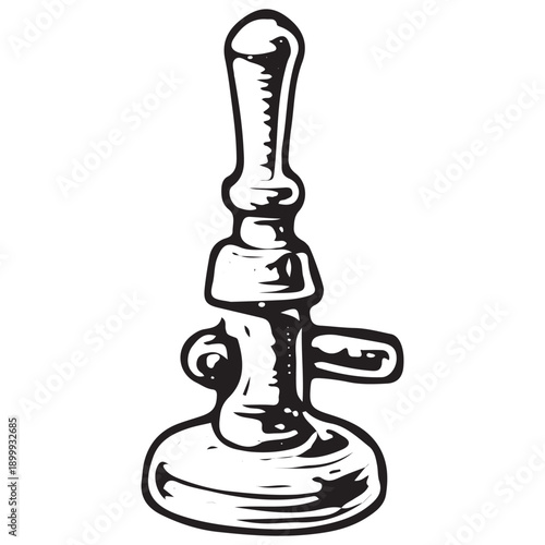 Vintage Gas Welding Blowtorch Burner Hand Drawn Industrial Tool Retro Engraved Line Art Icon