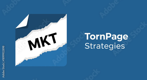 Minimalist Bold Graphic Design for Marketing on a torn paper strip vector illustration