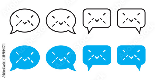 Talk bubble, dialog. Web icon set. Online communication. Conversation, SMS, Notification, Group Chat. Chatting icons in different styles