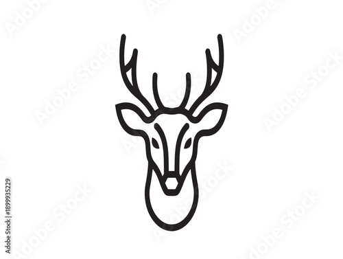 Minimalist deer silhouette with antlers