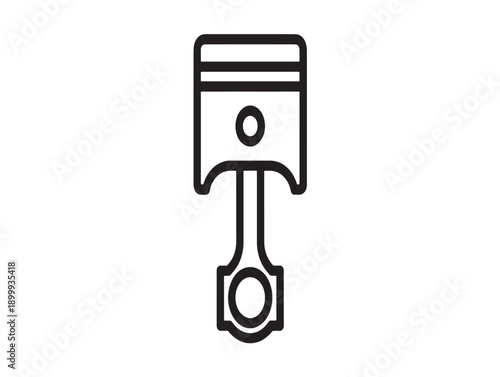 Minimalist engine piston icon in flat design