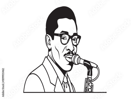 Vintage jazz musician playing saxophone vector illustration