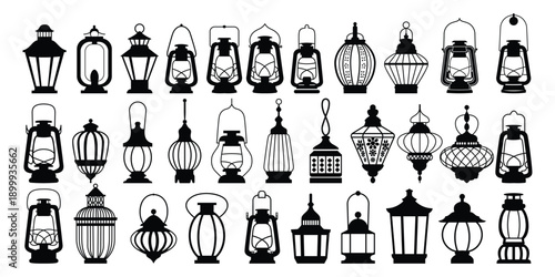 vintage Islamic lanterns collection with various designs
