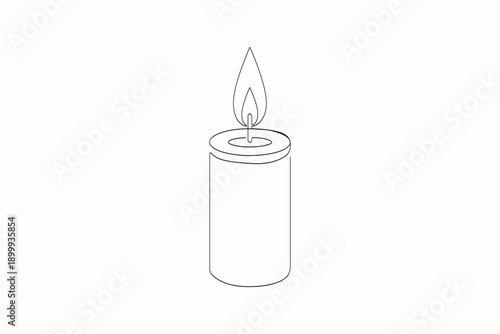 Candle abstract continuous line minimalist design illustration