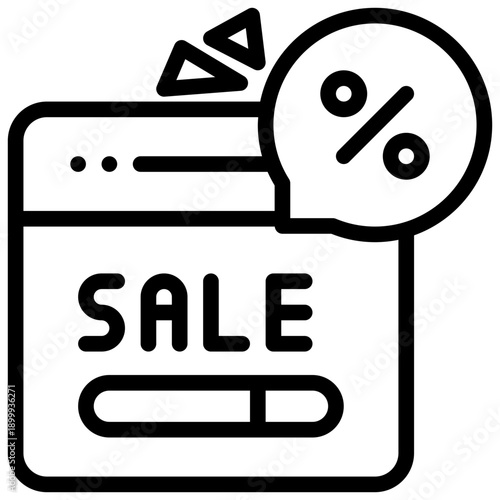 online shopping sale discount search label simple line icon
