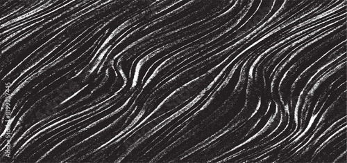 Swirled and curled stripes and brush strokes texture. Marble or acrylic artwork imitation. Cool and swirly background. Abstract vector illustration. Black isolated on white. EPS10