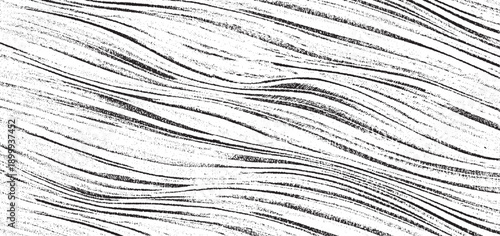 Swirled and curled stripes and brush strokes texture. Marble or acrylic artwork imitation. Cool and swirly background. Abstract vector illustration. Black isolated on white. EPS10