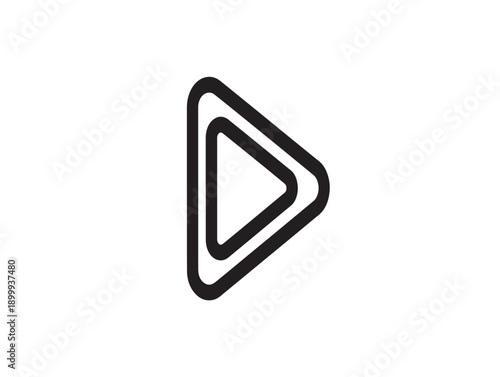 Free Download Minimalist play button icon in black and white - GFXLoad